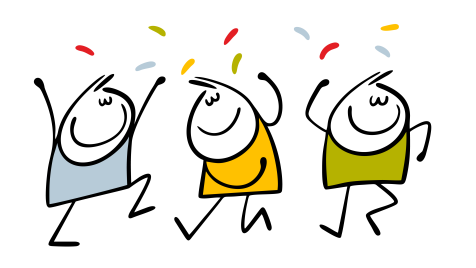 Drei tanzende Männchen