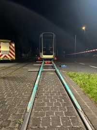 Anlieferung 2. GT-F GT-F auf Schwertransporter bei Nacht