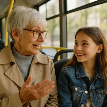 Familie im Bus