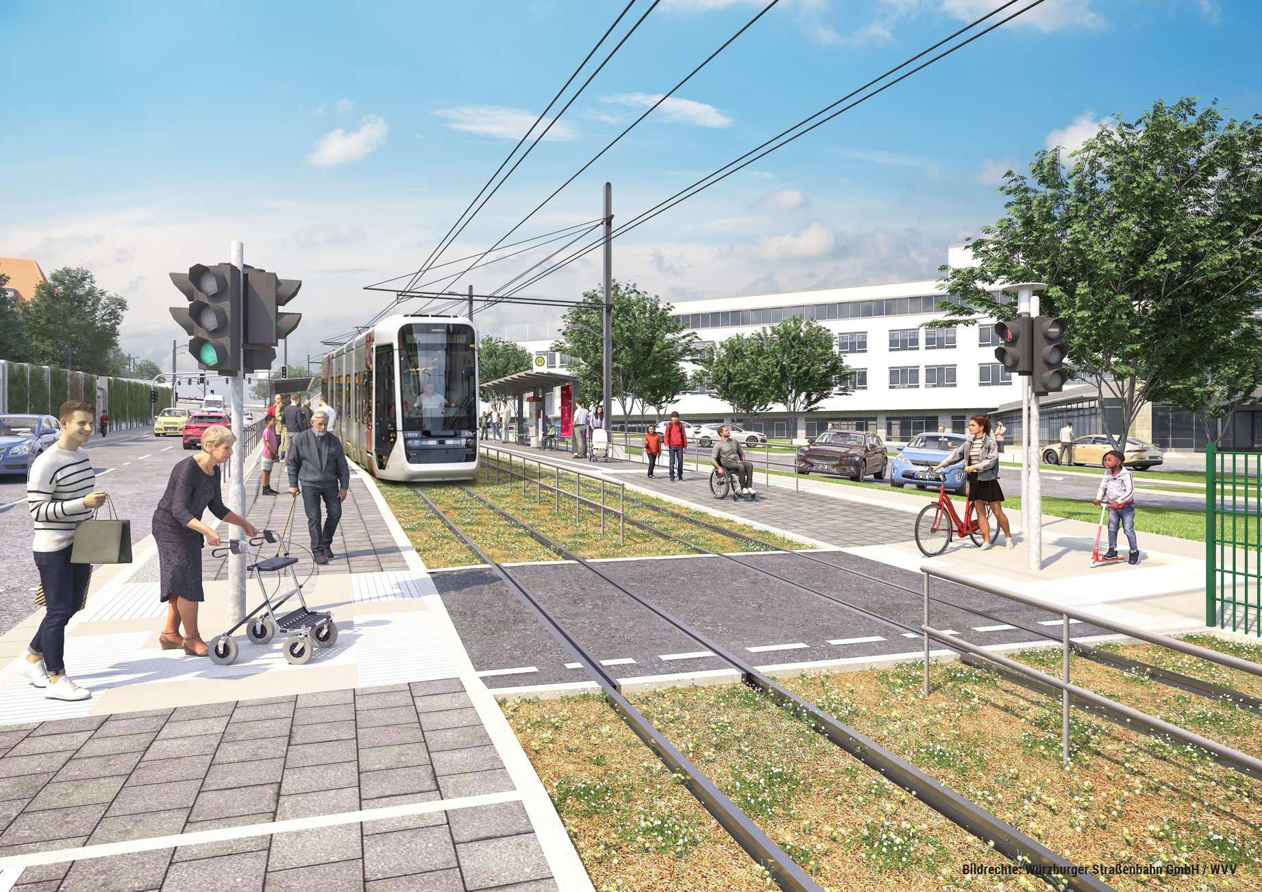 Visualisierung Grombühlerweiterung Straßenbahn