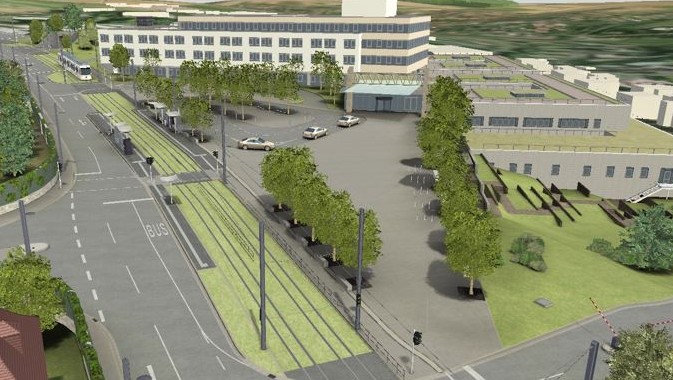 Visualisierung Straßenbahn-Erweiterung Grombühl