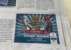 Anzeige Mainpost Circus Krone 2025