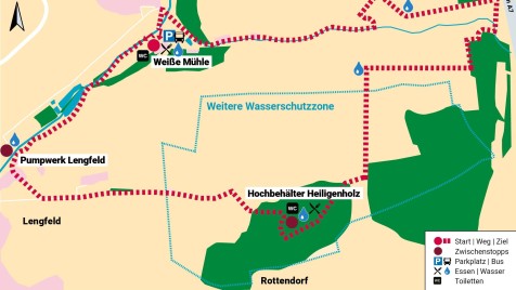 Streckenskizze WVV Trinkwasserwanderung 2026